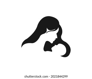 Mom and baby, Motherhood and Childbearing Logo Design Vector Template Illustration Element.