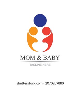 Mom and baby, Motherhood and Childbearing Logo Design Inspiration Vector