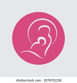 Mom and baby, Motherhood and Childbearing Logo Design Inspiration Vector