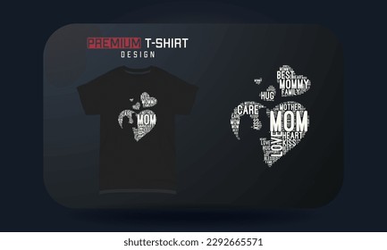 Mom And Baby Shape Cloud Mother’s Day T-shirt Design