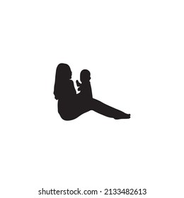 Mom and baby silhouette background . Vector Illustrator.

