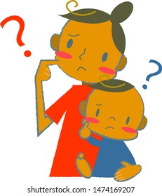 mom & baby thinking something