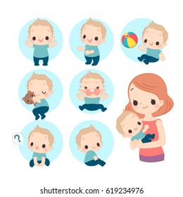 Mom and Baby. Toddler Expression