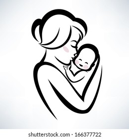 Mom And Baby Vector Icon