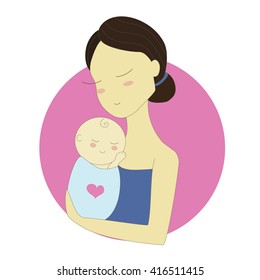 Mom & Baby Vector Illustration
