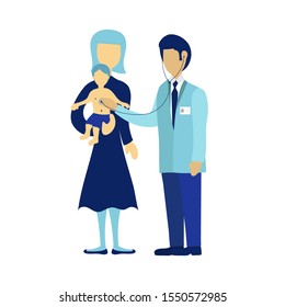 Mom and baby  visite doctor
