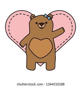 mom bear with bow