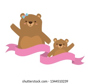 mom bear and son