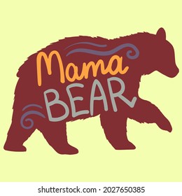Mom bear vector illustration hand drawing cute color