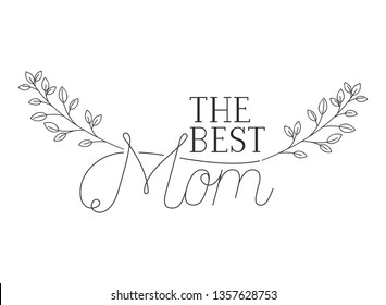 mom the best label isolated icon