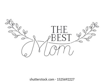 mom the best label isolated icon vector illustration design