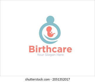 mom birth care logo designs for baby health and medical service or clinic