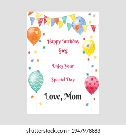 Mom Birth Day gift Card design . File formate :- EPS, Vector, Editable.