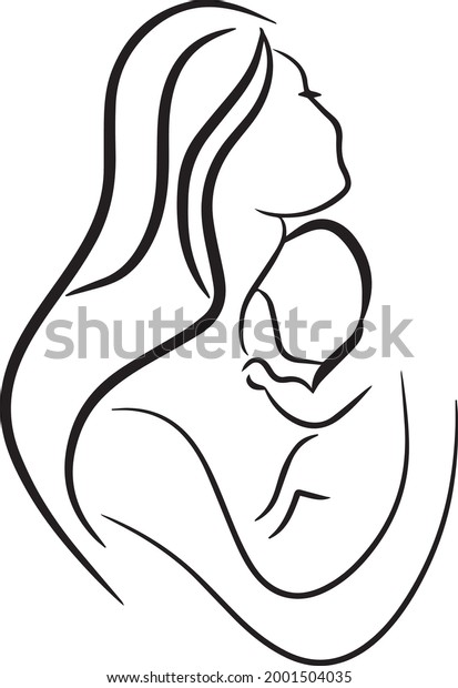 Mom Boy Art Illustration Vector Stock Vector (royalty Free) 2001504035 