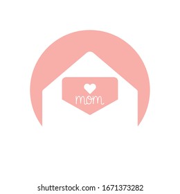 mom card with heart silhouette style icon design, happy mothers day love relationship decoration celebration greeting and invitation theme Vector illustration