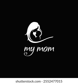 mom caring her baby vector illustration
