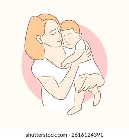mom carrying his baby in her arms