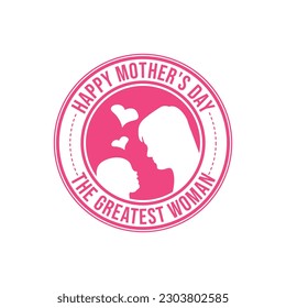 Mom and child illustration for mothers day. Happy mothers day modern calligraphy background vector image