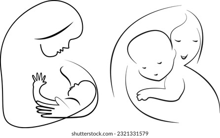 Mom and child vector design