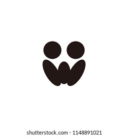 mom and child vector icon