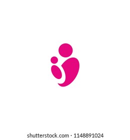 mom and child vector icon