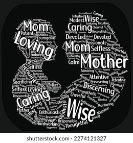 
Mom and Child world cloud vector illustration design for t shirt or other print items. This is an editable and printable high quality vector eps file. svg
