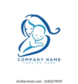Mom Children care logo design vector image