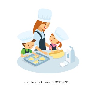 Mom Cooking With Kids