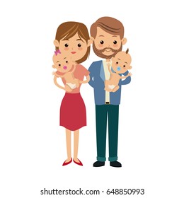 mom and dad holding her baby twins