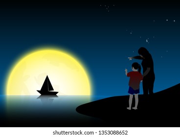 Mom and daugther at seaboad 