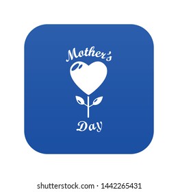 Mom day icon blue vector isolated on white background