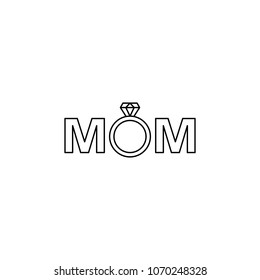 mom in diamond ring icon. Element of mother day for mobile concept and web apps. Thin line icon for website design and development app development. Premium icon on white background