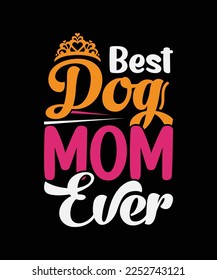 Mom dogs quote mothers day t-shirt design template vector