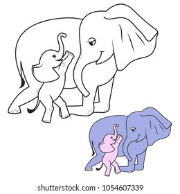 48 Mom, Baby Elephant Coloring Page Stock Vectors, Images & Vector Art ...