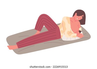 mom feeding a baby, isolated design