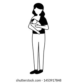 mom feeding newborn pregnancy and maternity vector illustration
