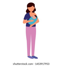 mom feeding newborn pregnancy and maternity vector illustration