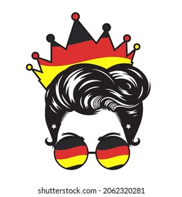 Mom Germany Crown Head design on white background. vector illustration.