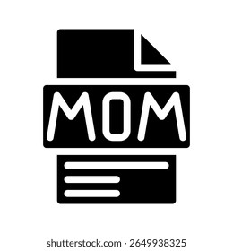 Mom Glyph Icon. File Document icon stands for Month to month data comparison