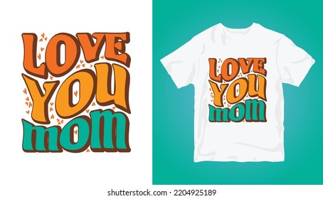 mom groovy typography premium vector t-shirt design