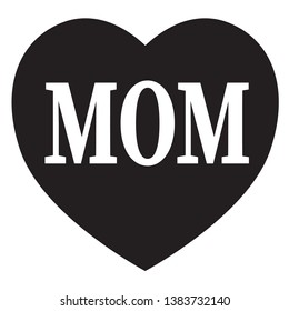 mom in heart icon on white background. flat style. mothers day sign for your web site design, logo, app, UI. mom in heart symbol. mama sign. 