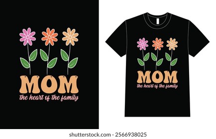Mom the heart Shirt design, Mother day shirt design.