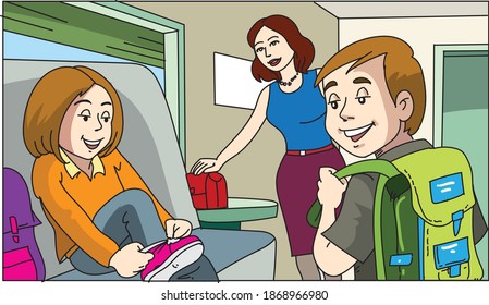 Girl Getting Ready For School Stock Illustrations Images Vectors Shutterstock