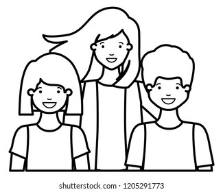 mom with her children avatar character