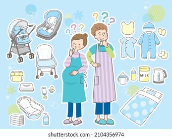 Mom Holding Baby Products And Baby