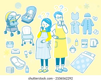 Mom Holding Baby Products And Baby