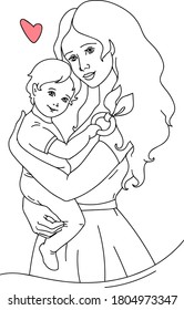 Mom Holds Baby Her Arms Stock Vector (Royalty Free) 1804973347 ...