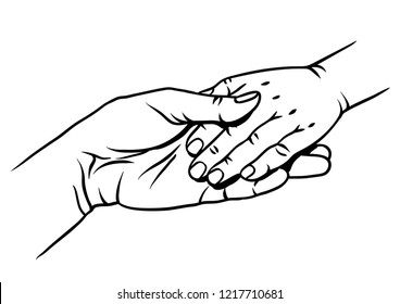 Boy And Girl Holding Hands Outline Drawing Images Stock Photos Vectors Shutterstock