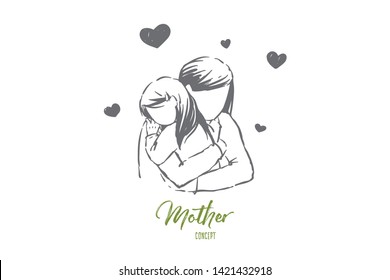 Mother Hugging Child Sketch Images Stock Photos Vectors Shutterstock