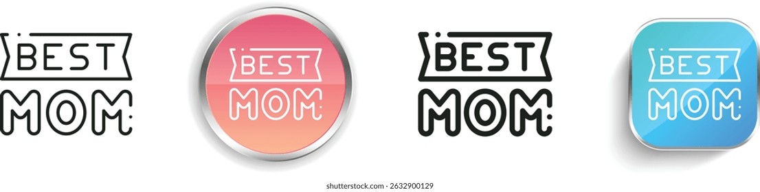 mom icon. Thin Linear, Regular and Button Style Design Isolated On White Background